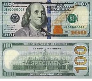 New $100 Bill Unique Serial Number Mint Uncirculated