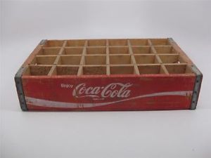 Vintage Antique Red Coca Cola Coke Soda Wooden Delivery Crate 24 Bottle Carrier
