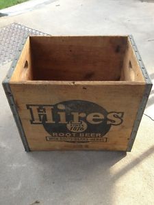 Vintage Hires Root Beer Wooden Crate Bottle Box Carrier Barks Herbs Since 1876