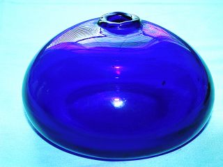 Beautiful Antique Cobalt Blue Hand Blown Art Glass Oil Lamp or Vase