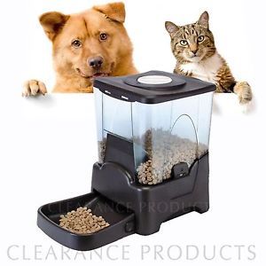Large Qpets Automatic Pet Feeder Dog Cat AF 100 Programmable Tray Food Dispenser