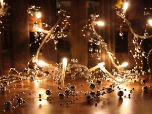 Silver Bead Warm White LED String Lights Christmas Lights Party Lights