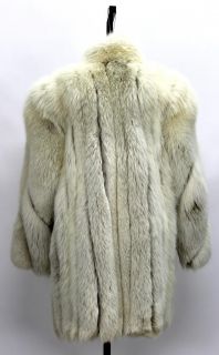 4053 Preowned Womens Blush Dyed Saga Fox Fur Jacket Coat Stroller White Medium M