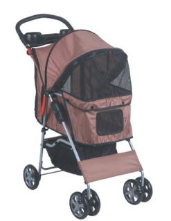 Pet Travel Stroller Pushchair Pram Jogger for Dogs Puppy Cat with Swivel Wheels