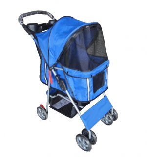 Pet Travel Stroller Pushchair Pram Jogger for Dogs Puppy Cat with Swivel Wheels