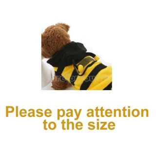 Dog Cat Pet Supplies Lovely Bumble Bee Dress Up Costume Apparel Coat Clothes