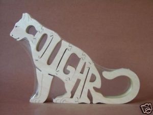 Cougar Mountain Lion Puma Cat Animal Wood Toy Puzzle