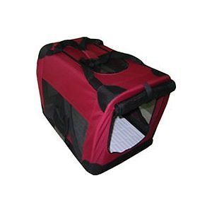 Large Soft Sided Crate Carrier Kennel Home for Cat Dog Maroon