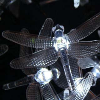 20 LED Solar Christmas Party Outdoor Decorative String Light Dragonfly Shape