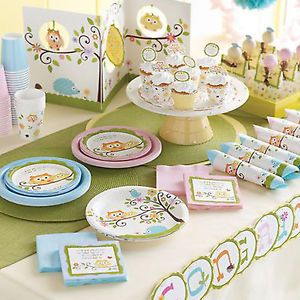 Happi Tree Baby Shower Party Games Tableware Decorations Unisex Owls New Fast