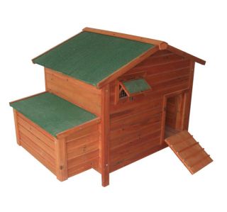 New Portable Wooden Chicken Coop Hen House Rabbit Hutch Wood Pet Cage w Egg Box