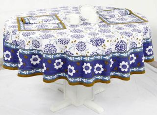 Kadamba Round Table Cover 70" inch Table Cloth Table Linen 100 Cotton