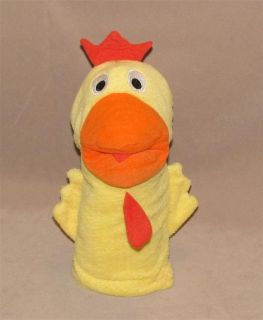 10" IKEA Yellow Orange Red Klappar Lantlig Chicken Plush Hand Puppet Duck Toy