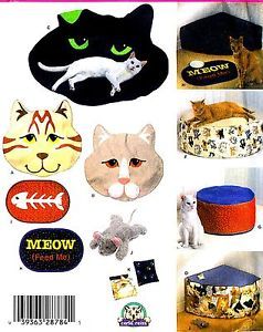 OOP Pet Cat Beds Place Mat Catnip Mouse Throw Sewing Pattern Simplicity 4765