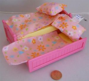 Girl Pink Twin Single Trundle Bed Bedroom Fisher Price Loving Family Dollhouse