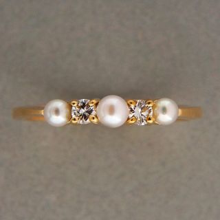 Designer Tiffany Co AAA Pearl 18K Yellow Gold Full Cut Diamond Ring 15ct