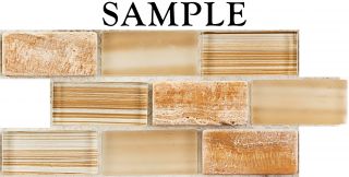 Sample Kitchen Bathroom Brick Orange Marble Orange White Glass Mosaic Tile