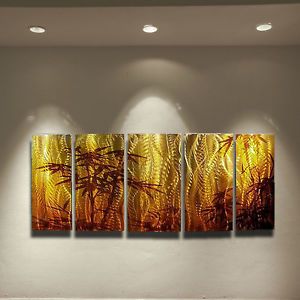 Modern Abstract Metal Wall Art Painting Sculpture Bamboo Robert Hawk USA