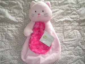 Baby Gear Girls Pink Minky Swirl Kitty Cat Security Blanket Lovey Plush Toy
