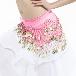 3 Rows Belly Dance Costume Hip Scarf Skirt Belt Gold Silver Coin Various Colours