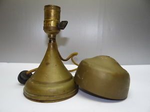 Vintage Used Metal Brass Small Wall Mount Lamp Fixture Electric Table Light