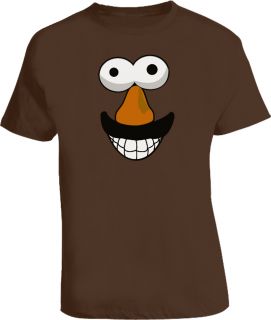 Mr Potato Head Funny Retro Face Chocolate Brown T Shirt
