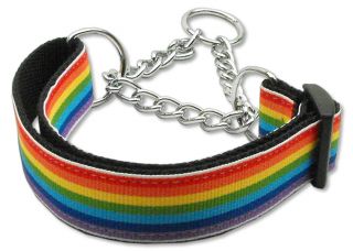 Dog Pet Puppy Rainbow Pride Martingale Nylon Collar Limited Slip Safety Leash