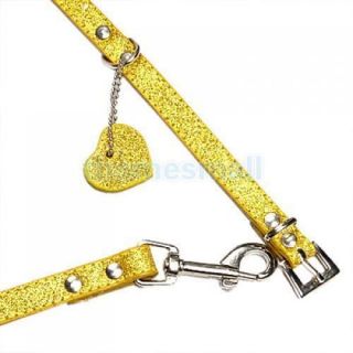 Shining Adjustable Dog Puppy Collar Lead Harness Leash