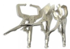 3pc Welder's Steel Grip Hand Vise Sheet Metal Welding Weld C Clamp Tool Vice Set