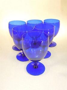 Cobalt Blue Stem Wine Glass