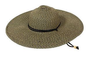 New Lady Women Large Wide Brim Straw Hat with Chin Strap Floppy Sun Beach Cap