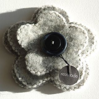 recycled felt triple flower brooch   various colours by remade