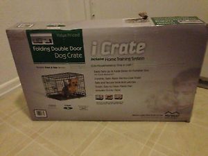 Icrate 1522DD Double Door Folding Dog Crate