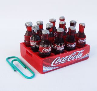 10 Sets Dollhouse 3D Miniature Coca Cola Coke Bottles Crate Bucket Collectibles
