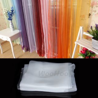 Sheer Voile Window Treatment Panel Curtain Drape Scarf White 210x140cm