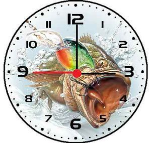 Bass Fishing Tackle Wall Decor Clock