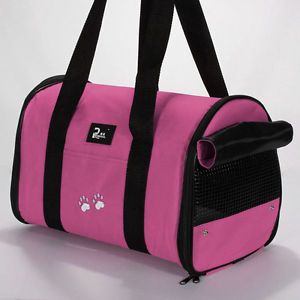 Medium Pet Dog Cat Puppy Portable Travel Carrier Tote Bag Crates Kennel Rose Red