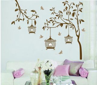 Huge Pink Cherry Blossom Flowers Vinyl Removable Wall Decor Sticker Mural Decal
