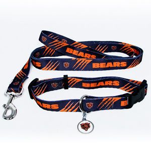 New Chicago Bears Pet Set Dog Collar Leash ID Tag All Sizes