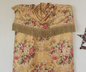 Croscill Yellow Roses Floral Two Piece Window Treatment Drape Valance