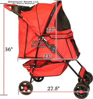 Large Red Folding Dog Stroller Carrier Strollers Dogs