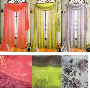 U Pick New Sheer Window Curtains Drape Panels 55"x84" or Voile Scarf 55"X216"