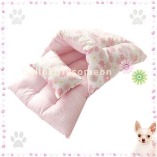 Pink Stripe 100 Cotton Pets Puppy Dog Cat Beds House Pet Warm Sleeping Bag New