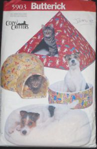 Butterick Dog Pet Cat Beds Tent Bed House Igloo Pattern 5903 Uncut