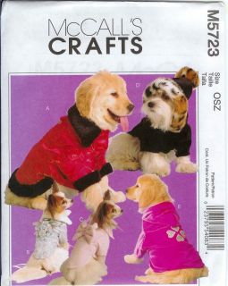 McCalls Craft Pet Dog Cat Bed Clothes Sewing Pattern