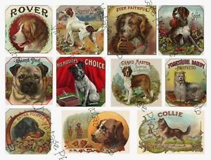 Vintage Dog Theme Crate Label Collage Sheet A95