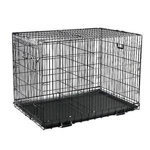 Folding Dog Crate Kennel Two Door Extra Large 42x28x30