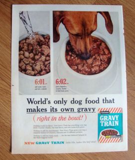 1961 Friskies Dog Food Ad Beagle Dog Irish Setter Dog