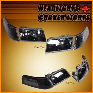 98 10 Ford Crown Victoria Black Headlights Head Lights Signal Corner