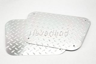 Aluminum Auto Diamond Plate Floor Mats Foot Footwell Heel Pad Silver Universal